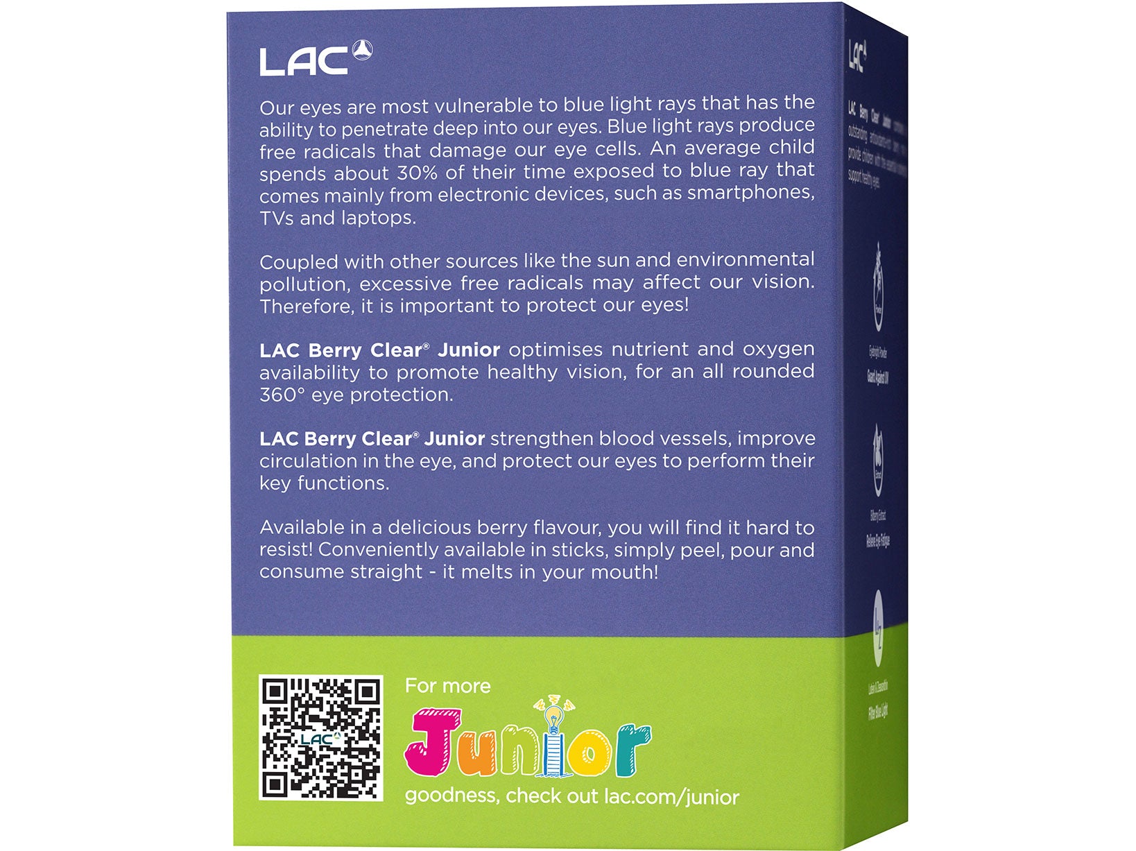 Berry Clear® Junior - การป้องกันดวงตาที่อุดมด้วยสารต้านอนุมูลอิสระ