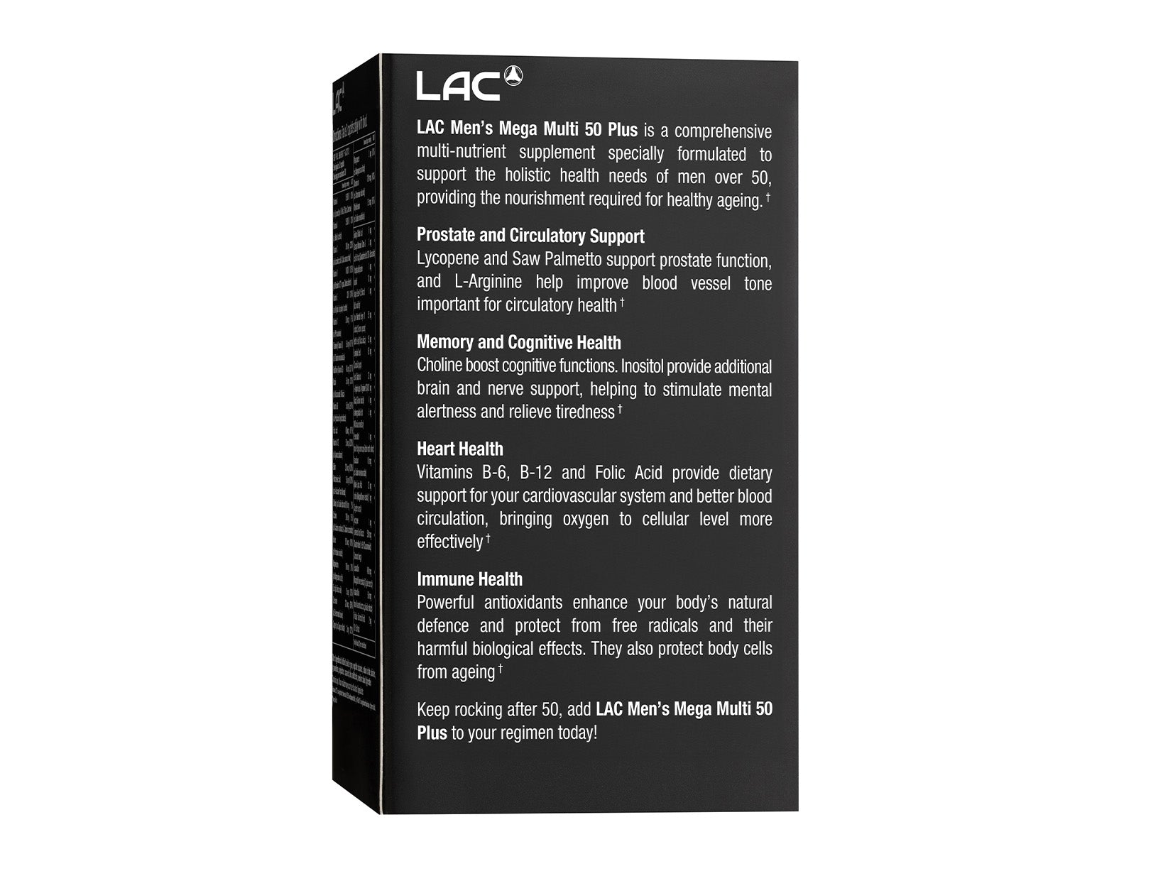 LAC Men's Mega Multi 50 Plus (60 caplets)