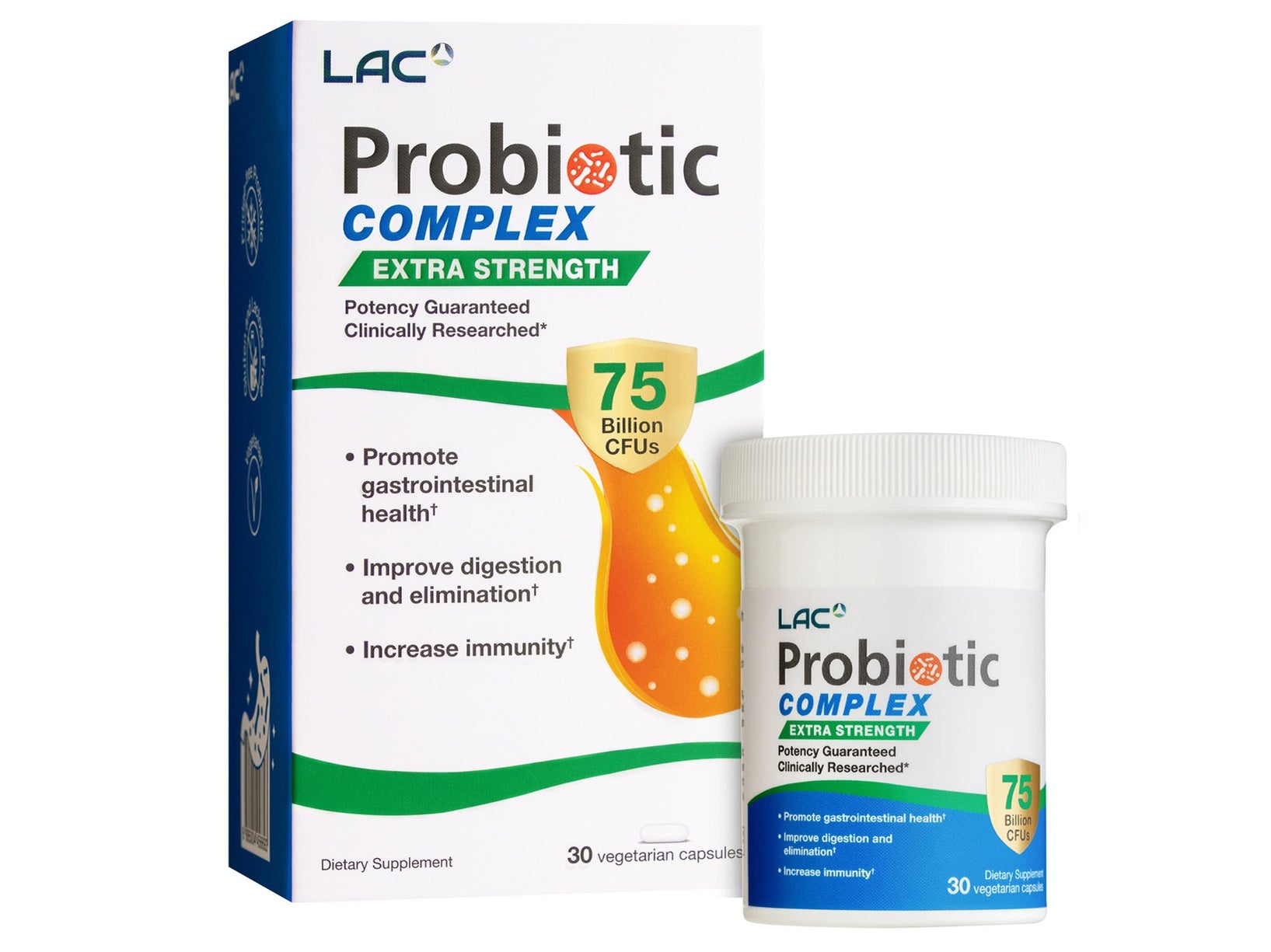 LAC Probiotic Complex 75 Billion CFU - Extra Support (30 vegicaps)