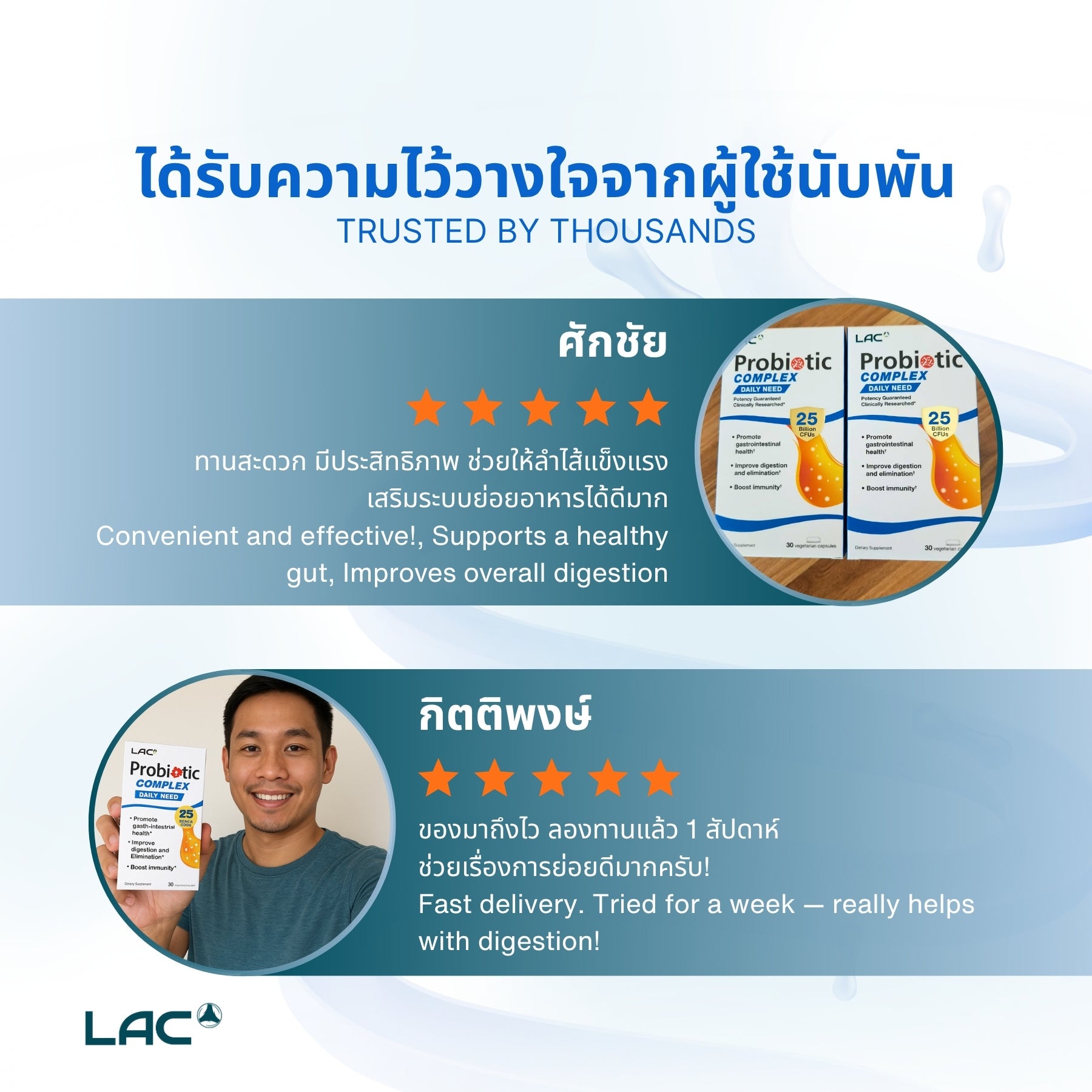 โปรไบโอติกคอมเพล็กซ์ 25 พันล้าน CFU - การสนับสนุนรายวัน