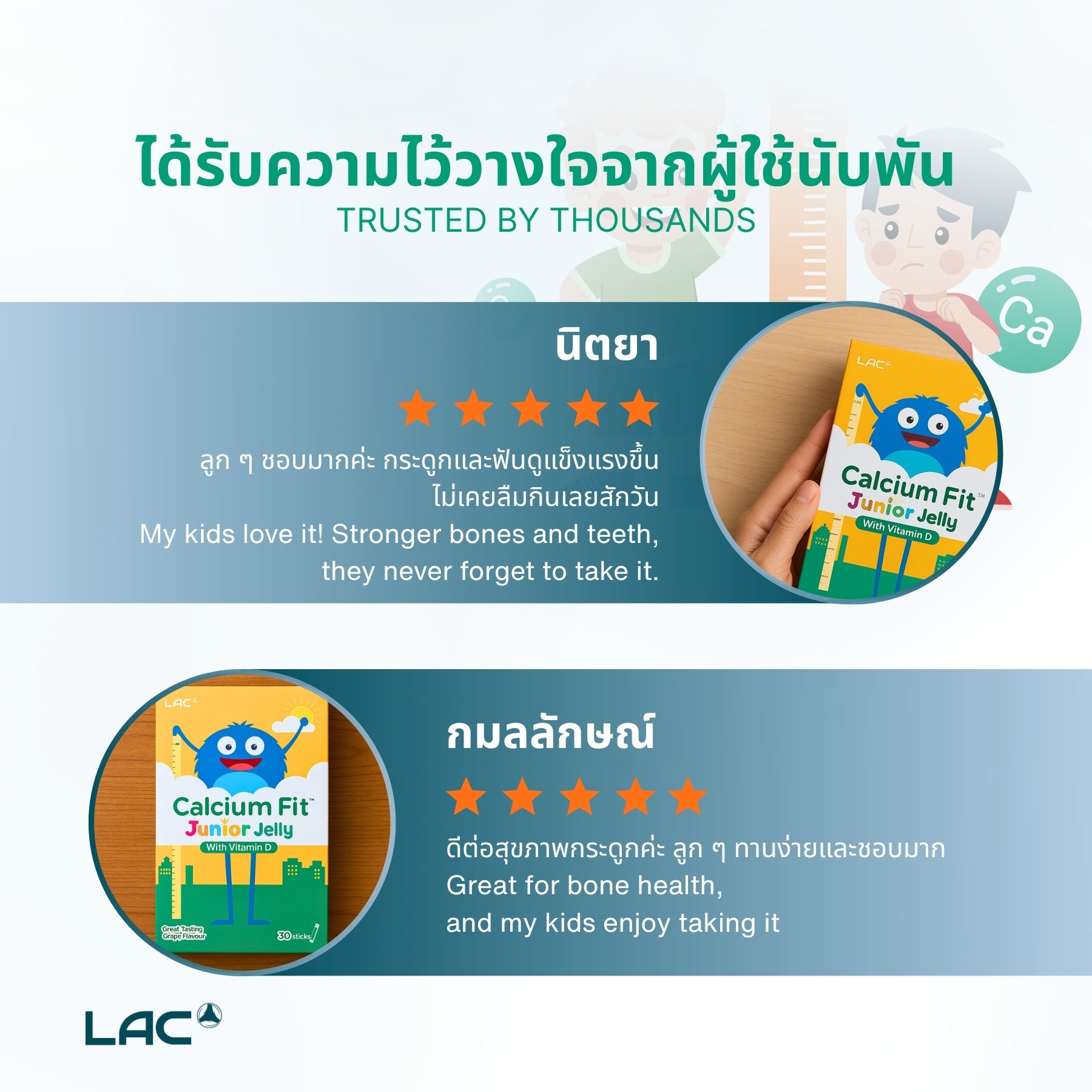 Calcium Fit ™ Junior - กระดูกและฟันที่แข็งแรง