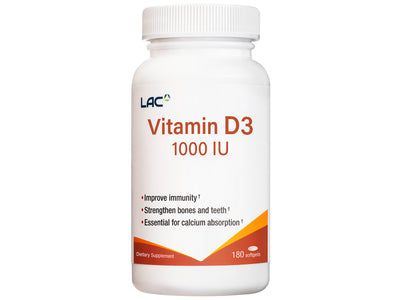 LAC Vitamin D3 1000 IU - 180 Softgels