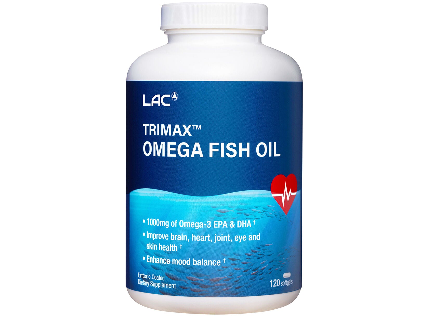 LAC Trimax™ Omega Fish Oil - 120 enteric coated softgels